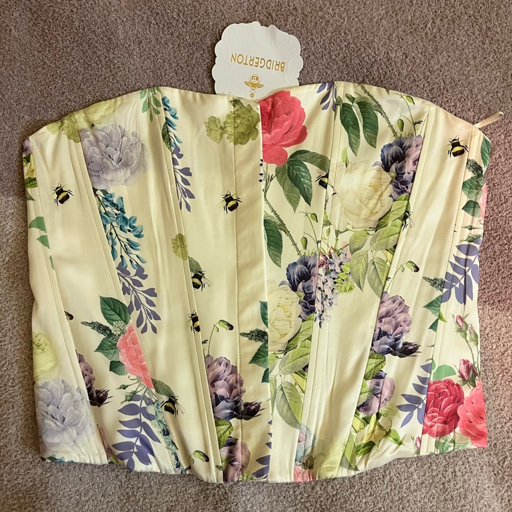 NWT Cream Floral Bridgerton Corset- Primark